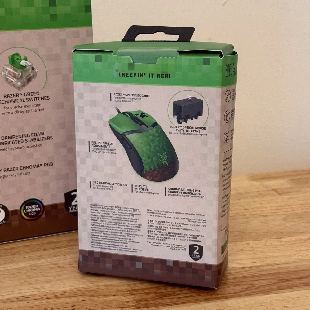 Razer Minecraft Blackwidow V4 X Keyboard & Cobra Gaming Mouse | New - Sealed